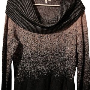 Notations Rose Gold to Black Ombre Cowl Neck Sweater
